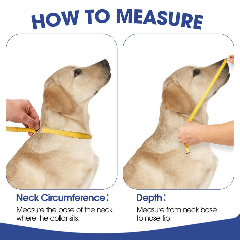 Dog Cone Collar, Protective Buster Collars for Dogs, Transparent Cone for Dogs Prevent Licking, Adjustable Pet Recovery Collar after Surgery, Foldable Medical Cones, Navy Blue XL