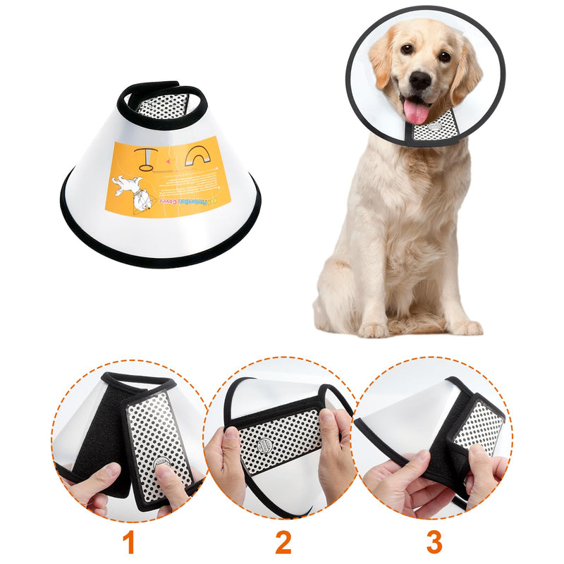 VOSSOT Pet Cone Recovery, Cat Collar, Anti-Leak, Lightweight Plastic Protective Collar, Hygienic Collar for Pets, Post-Operative, Anti-Bite Soft for Cats and Small Dogs, Neck Circumference 22-26 cm