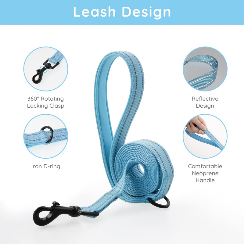 BELLA & PAL Step in Vest Harness for Small and Medium Dogs, No Pull Small Dog Harness with Leash Set, Comfortable Air Mesh Dog Vest Harness with Reflective Strip S Sky Blue - PawsPlanet Australia