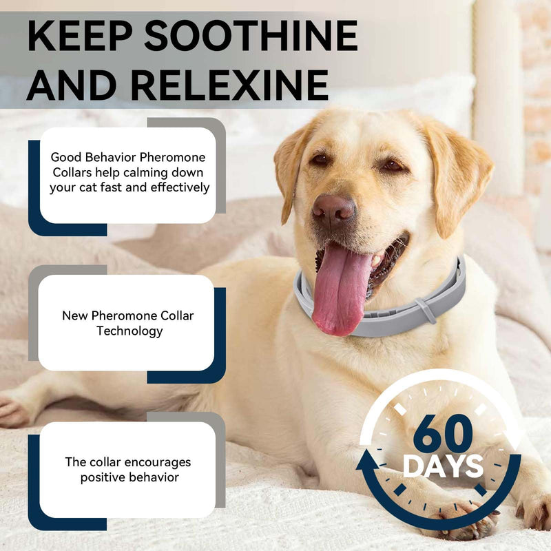 Calming Collar for Dogs 4-Pack that Lasts 60 Days | Pheromone Dog Calming Collar for Anxiety, Stress & Separation | Waterproof Adjustable 25 Inch for Small Medium Large Dogs