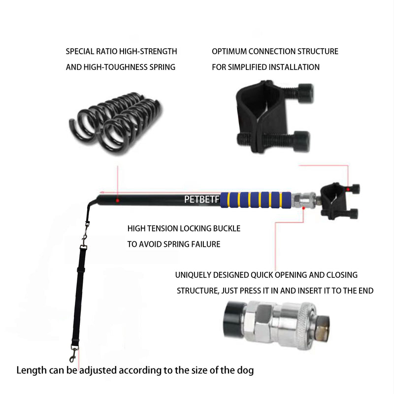 Dog Bike Leash Attachment,Second Generation Built-in Shock Absorption System Adjustable Leash Length Running slatmill for Large Small Dogs Harness Accessories,2Years Warranty Black - PawsPlanet Australia
