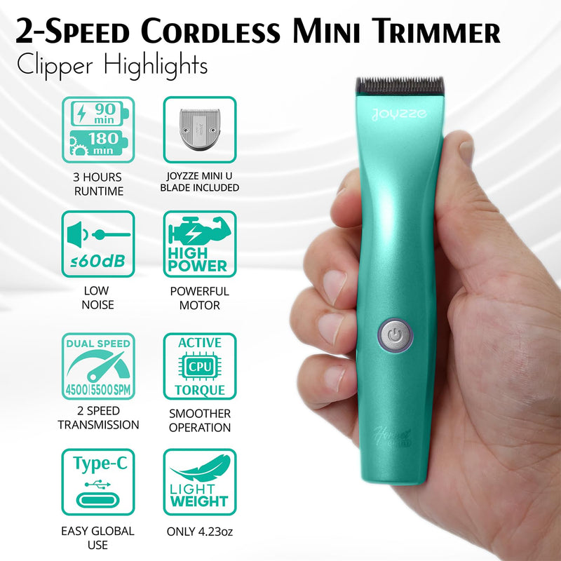 Hornet Mini Trimmer - Compact and Portable Pet Trimming Clippers for Grooming - Low Noise, Rechargeable Cordless Dog Hair Grooming Clippers - Teal Hornet Mini Teal - PawsPlanet Australia