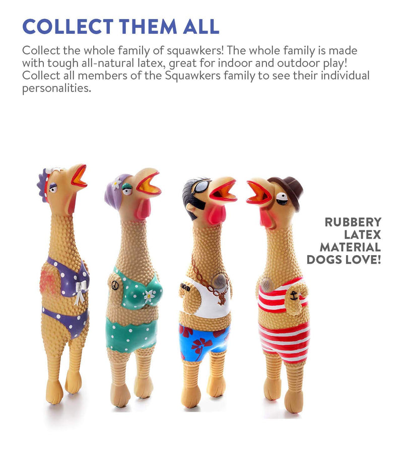 Outward Hound Squawkers Earl Latex Rubber Chicken Interactive Dog Toy, Large - PawsPlanet Australia