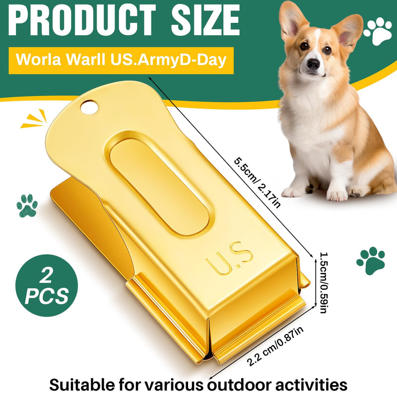 2 Pieces Brass Pet Training Clicker Signaling Cricket Clicker Metal Dog Clicker for Puppy Cats Trainer Pet Owners (Gold) Gold - PawsPlanet Australia