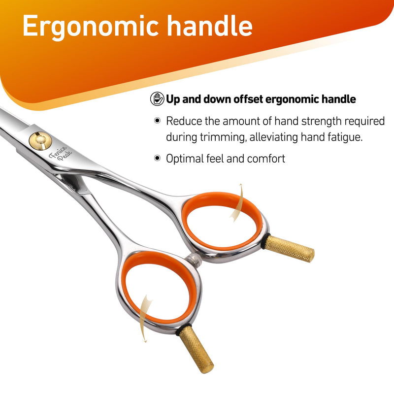 Fenice Peak 5" 3-in-1 Dog Grooming Scissors Set with Comb, Straight, Curved & Thinning Shears, Japanese 440C Stainless Steel Pet Grooming Kit for Dogs and Cats, Sharp Durable Blades Combo 5" - PawsPlanet Australia