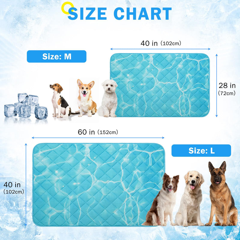 SCENEREAL Upgraded Dog Cooling Mat for Small Meduim Breeds Dogs, 28"x40" Reversible Self- Cooling Mat for Summer Heat, Ice Cool Soft Pet Throw Blanket Use in Couch, Car, Seat,Bed- Machine Washable - PawsPlanet Australia