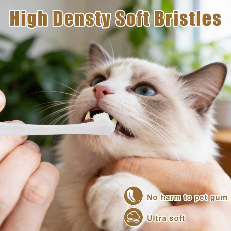 Pack of 2 Dog Toothbrush, Cat Toothbrush, Soft Toothbrush, Dog, Mini Toothbrush, Cat, Reusable Pet Toothbrush for Kittens and Puppy Teeth Cleaning, Oral Care