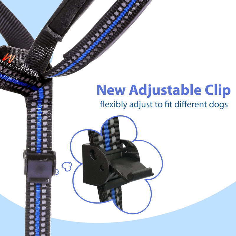 Dog Head Collar, No Pull Padded Head Halter for Small Medium Large Dogs for Training to Stop Pulling on Leash, Anti-Pull Reflective Head Harness for Walking Blue