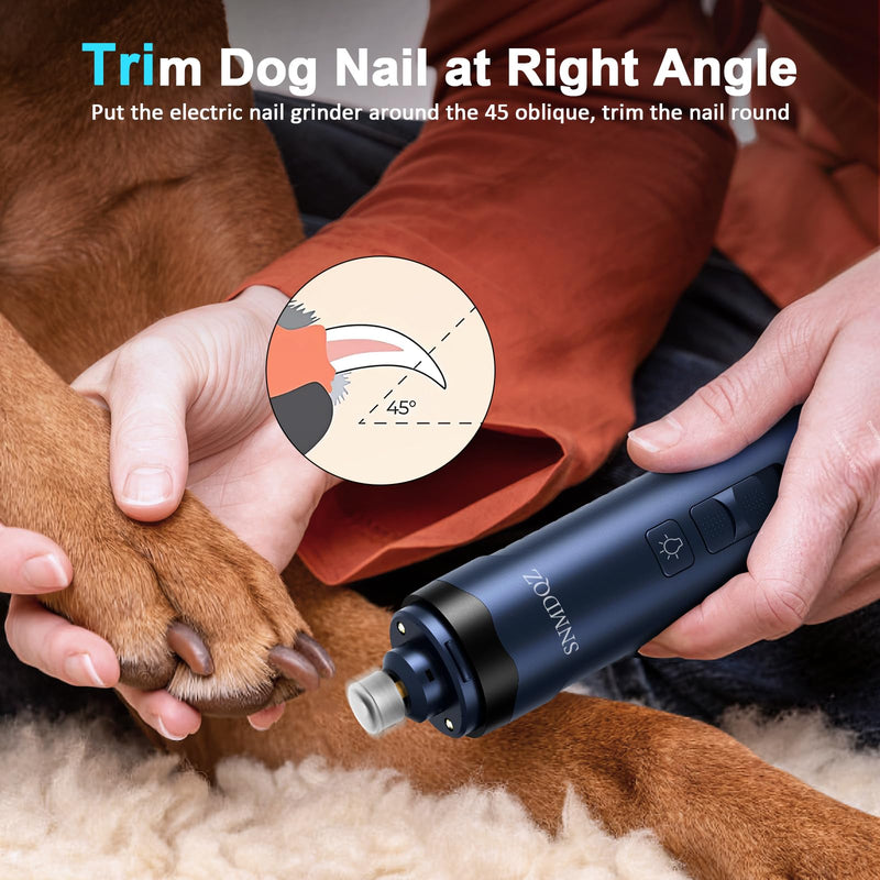 Dog Nail Grinder, Dog Nail Trimmers, and Clippers Kit with 2 LED Lights. Super Quiet Electric Pet Nail Grinder, Rechargeable, for Small, Medium, and Large Dogs & Cats, 2 Diamond Grinding Wheels. - PawsPlanet Australia