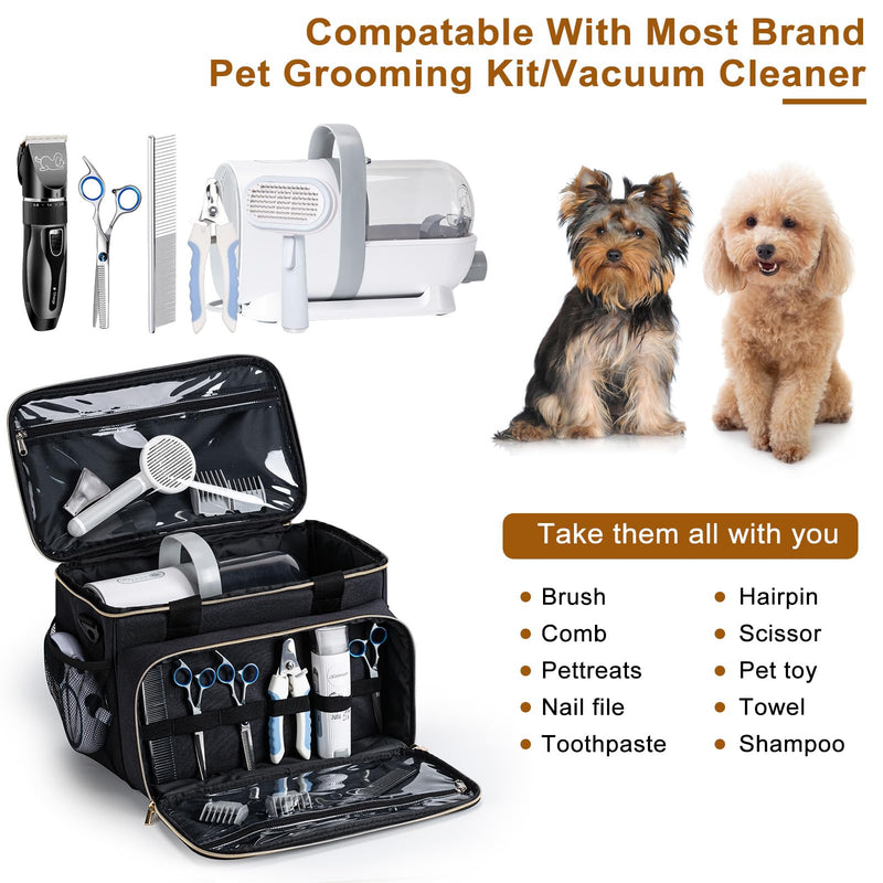 Dog Grooming Vacuum Bag, Pet Grooming Kit Bag Perfect for Dog Hair Vacuum & Grooming Tool Kit Accessories- Black - PawsPlanet Australia