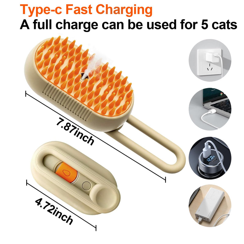 4-in-1 Steam Brush for Dogs & Cats - Pet Grooming Brush with Steam, Deshedding, Bath Spray & Massage, Professional Grooming Tool for Indoor Cats and Long/Short Hair Pets (green) green - PawsPlanet Australia