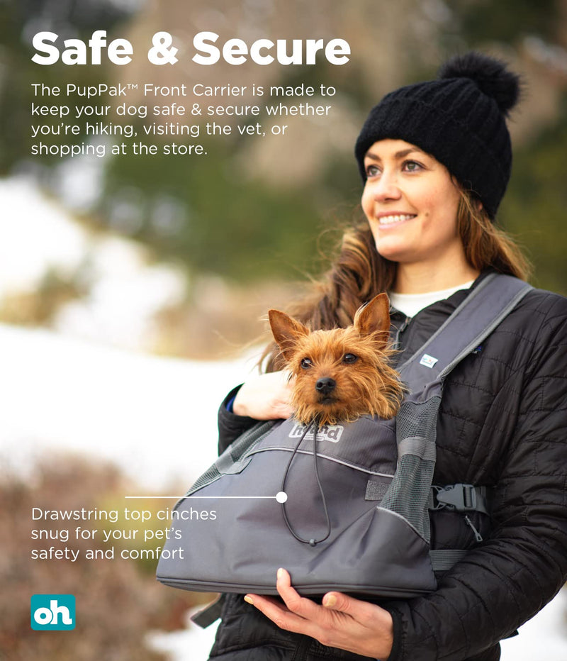Outward Hound PoochPouch & PupPak Carriers, Lightweight Dog Packs & Front Carriers PupPak Front Carrier Medium Grey - PawsPlanet Australia