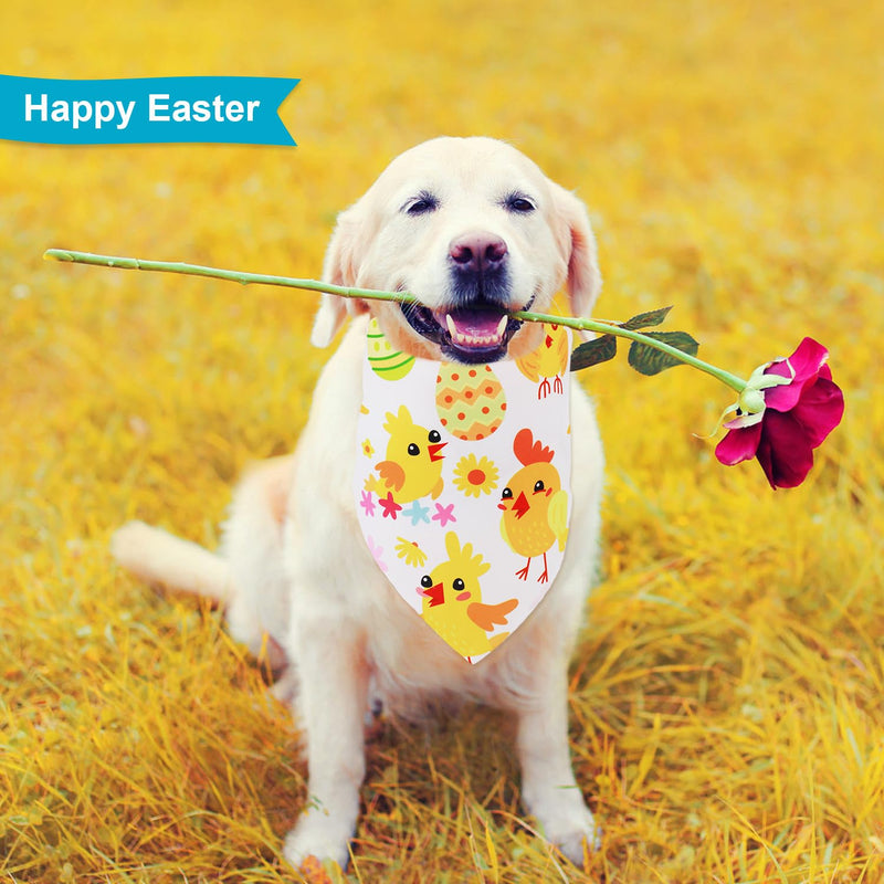 4pcs Easter Dog Bandana, Rabbit Easter Egg Pattern Easter Dog Scarf Triangle Bibs Pet Kerchief Bandana for Dogs Cats Holiday Festival - PawsPlanet Australia