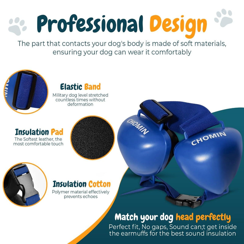 Dog Ear Muffs for Noise Protection, 29dB NRR Dog Earmuffs, Noise Cancelling Headphones for Dogs, Dog Ear Plugs for Hearing Protection from Thunder, Vacuums, Fireworks (Black, Medium) Black - PawsPlanet Australia