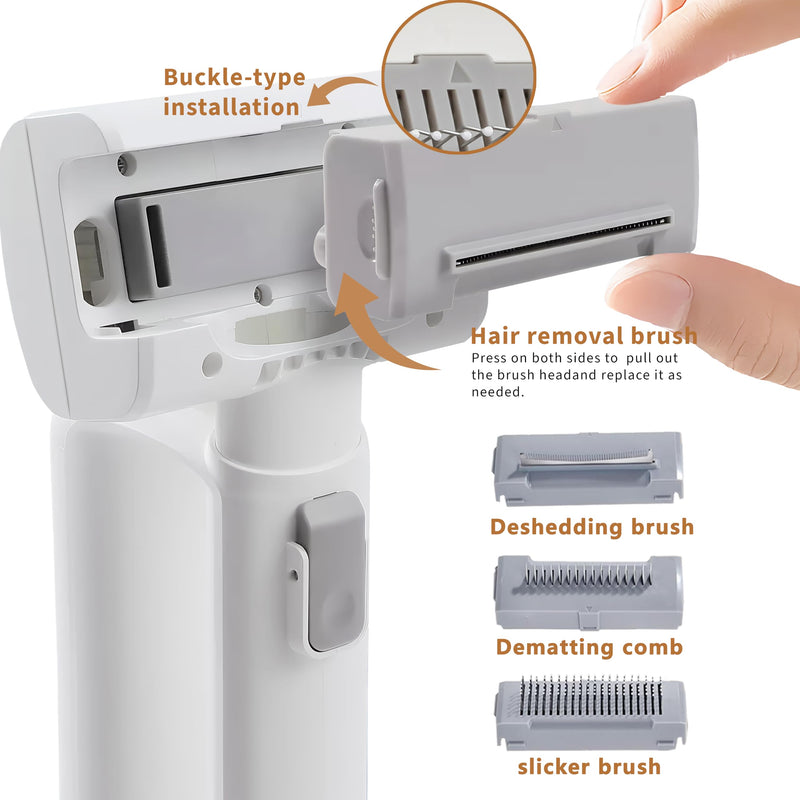 [2026 Version]Dog Vacuum for Shedding Grooming- 5 in 1 Cleaning Slicker Brush for Dogs & Cats Deshedding Vacuum Brush with 5 Pet Grooming Tools for Shedding Pet Hair, Home Cleaning Grooming Supplies - PawsPlanet Australia