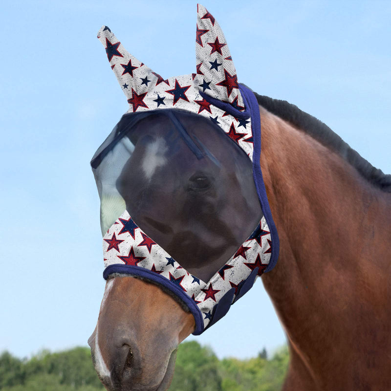 Harrison Howard LumiVista Horse Fly Mask Standard with Ears UV Protection for Horse Dream Star L Full Size Full (Large) - PawsPlanet Australia