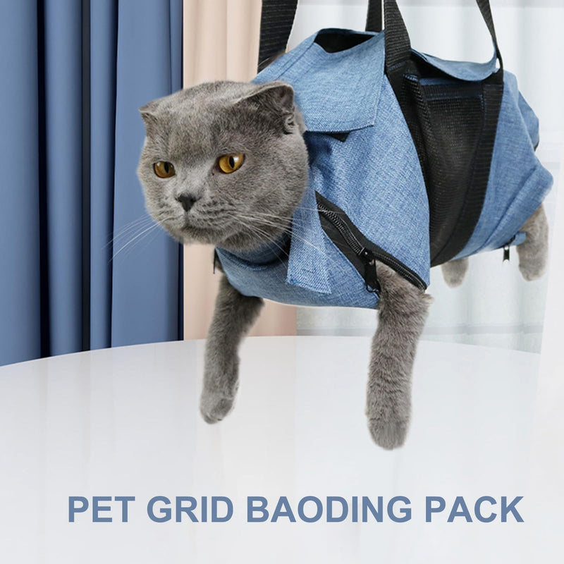 Cat Carrier Bag, Adjustable Cat Grooming Bag Portable Collapsible Cat Travel Bag for Shower Ear Cleaning Nail Trimming - PawsPlanet Australia