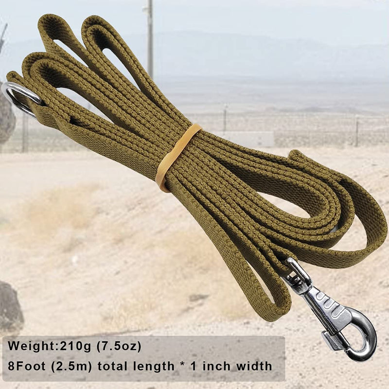 Hoanan 8ft Double Handle Traffic Dog Leash, Heavy Duty Tactical Dog Leash, Thick Nylon Dog Training Leash with 2 Traffic Control Handle for Medium Large Breed Dogs coyote brown - PawsPlanet Australia