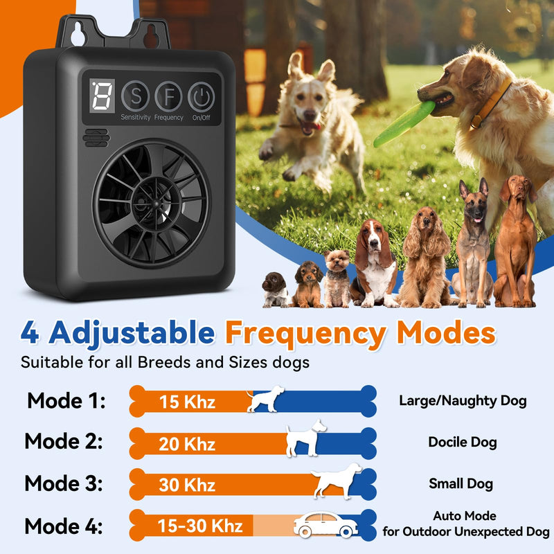 Anti Barking Device for Dogs, 50FT Rechargeable Ultrasonic Dog Bark Control Devices with 4 Modes Stop Neighbors Dogs Barking Waterproof Bark Deterrent Box, Dog Barking Silencer Safe for Outdoor Indoor - PawsPlanet Australia