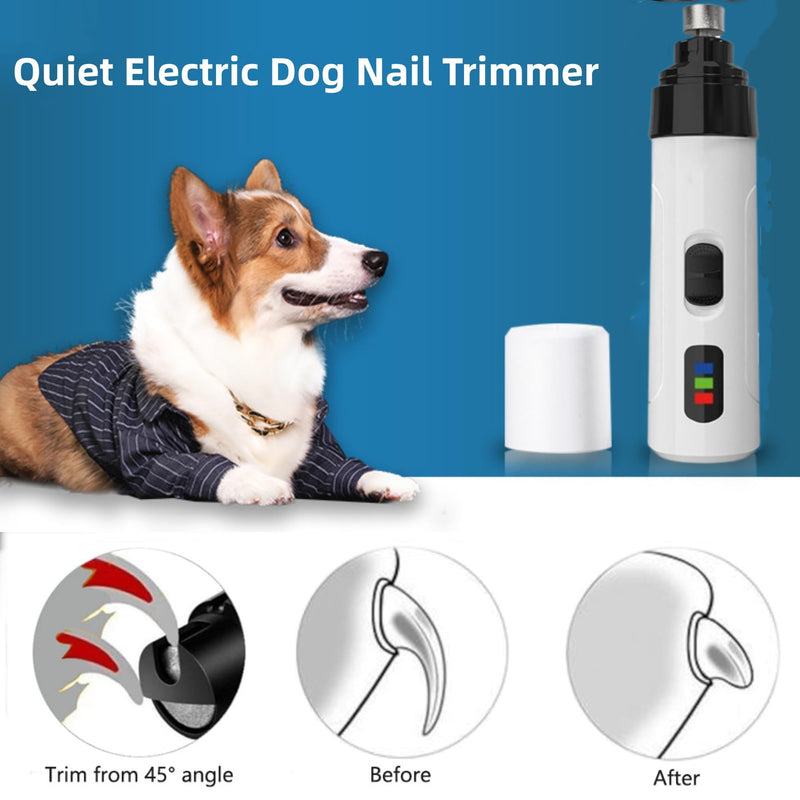 Silent Groom Pro Nail Grinder, 2025 New Dog Nail Trimmer, USB Rechargeable Pet Nail Grinder, Dog Nail Trimmers, Electric Dog Nail Clippers (1+2*Replacement Head) - PawsPlanet Australia