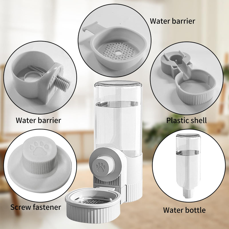 18OZ Rabbit Water Bottle, Pet Water Bottle for Cage Crate,Hanging Automatic Water Dispenser for Cage,Ferret Bunny Guinea Pig Water Bowl,Suitable for Small Animal (Grey Rabbit Water Bottle, 18OZ) Grey Rabbit Water Bottle - PawsPlanet Australia