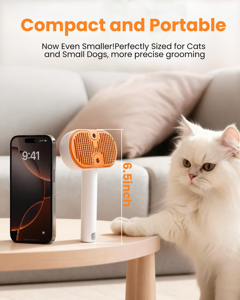 Cat Steam Brush, Self Cleaning Cat Brush for Shedding, 3 in 1 Pet Spray Hair Removal Comb, Pet Steam Brushes for Long and Short Haired Dog, Cool Mist Only with Empty Bottle