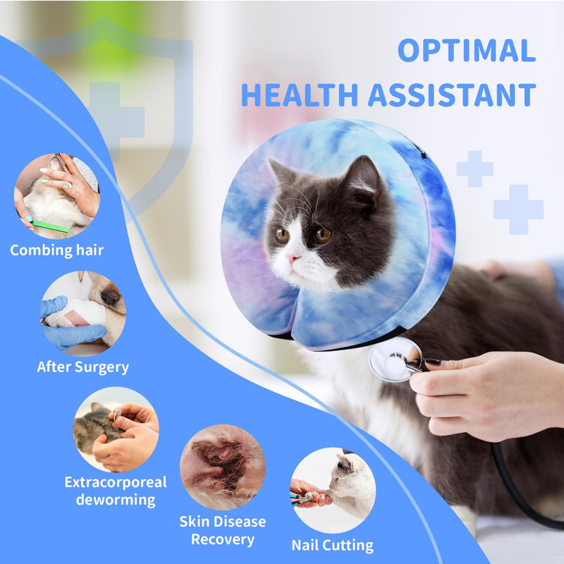 Inflatable Dog Recovery Collar, Dog Cone Collar for After Surgery, Prevent Dogs from Biting & Scratching Wound E-Collars to Help with Healing Soft Pet Recovery Collar Does M+ purpleblue - PawsPlanet Australia