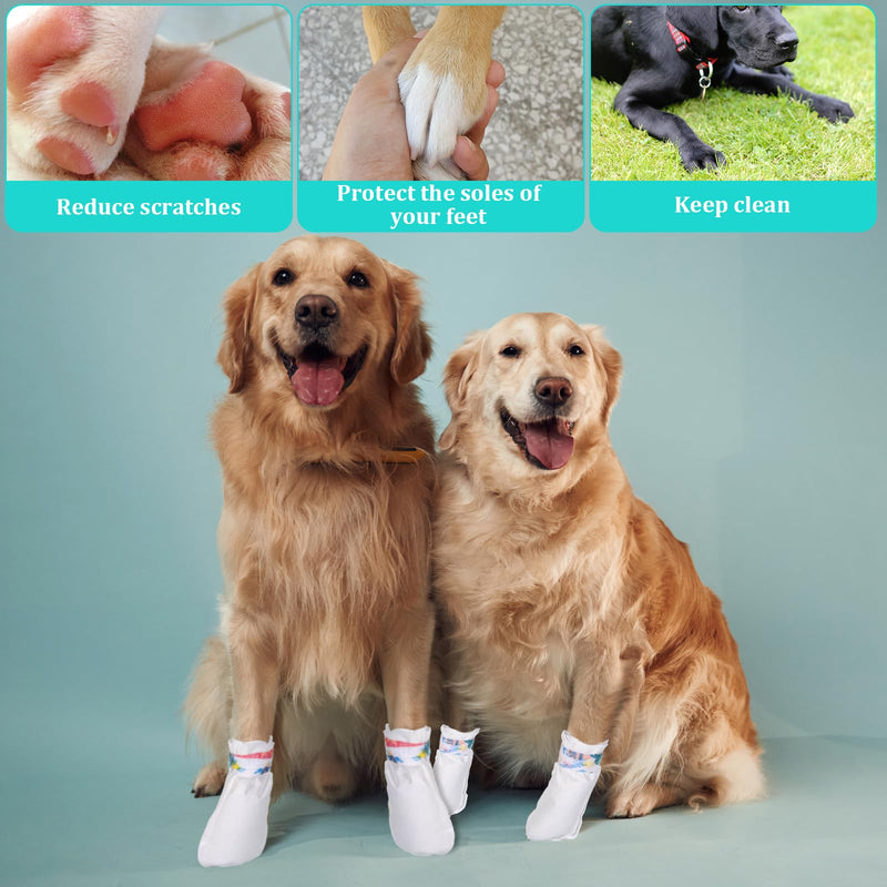 20Pcs Disposable Dog Booties for Paw Protection Self-Adhesive Waterproof Adjustable Straps Dog Shoes for Indoor & Outdoor Walking Hiking Feet Covers - PawsPlanet Australia