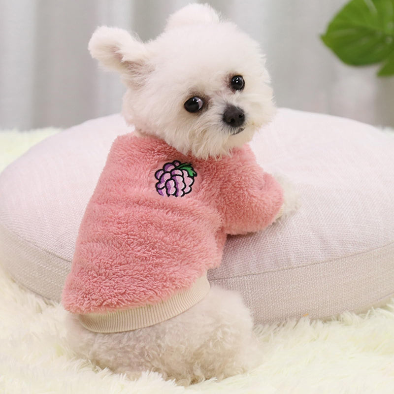 2 Pieces Dog Sweaters Dogs Pajamas Fleece Winter Warm Puppy Pet Coat Soft Sweaters Puppy Clothes for Small Dogs Cats Girls Boys XXS (Avocados, Grapes, XS) Avocados, Grapes - PawsPlanet Australia