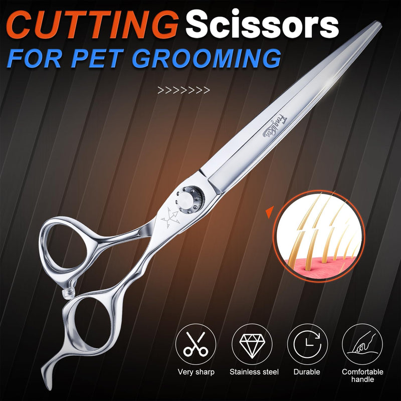 High-end Professional Dog Grooming Scissors Pet Grooming Shears 7 Inches Extremely Very Sharp Made Of Stainless Steel Alloy By Hand For Dog Cat Groomer (Shears, 7 Inch) - PawsPlanet Australia