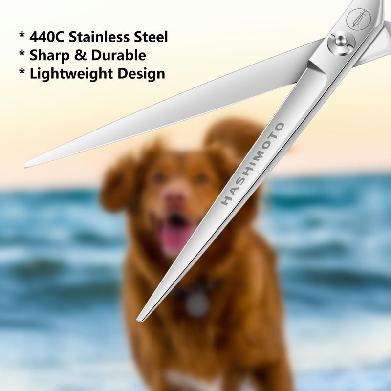 HASHIMOTO Dog Straight Scissors for Large Hands,Grooming Shears for Dogs,Cat Grooming Scissors,7.0 inch,Light Weight. - PawsPlanet Australia