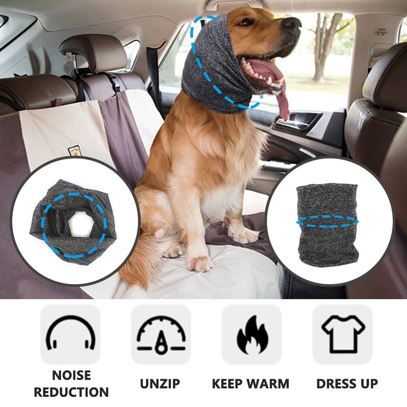 Quiet Ears for Dogs Noise Protection, No Flap Ear Wraps for Dogs, Stretchy Dog Snood for Noise Reduce Grooming Bathing, Dog Noise Cancelling Ear Muffs for Cats,Grey S Grey - PawsPlanet Australia