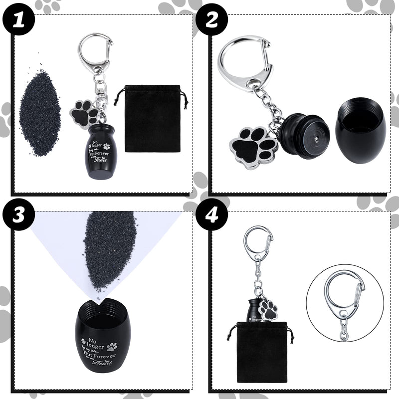 Tudomro 2 Pcs Pet Urns Keychain for Dog Cat Ashes with Storage Bags Small Pet Cremation Keepsake Pend Paw Print Memorial Urn Fresh Style - PawsPlanet Australia