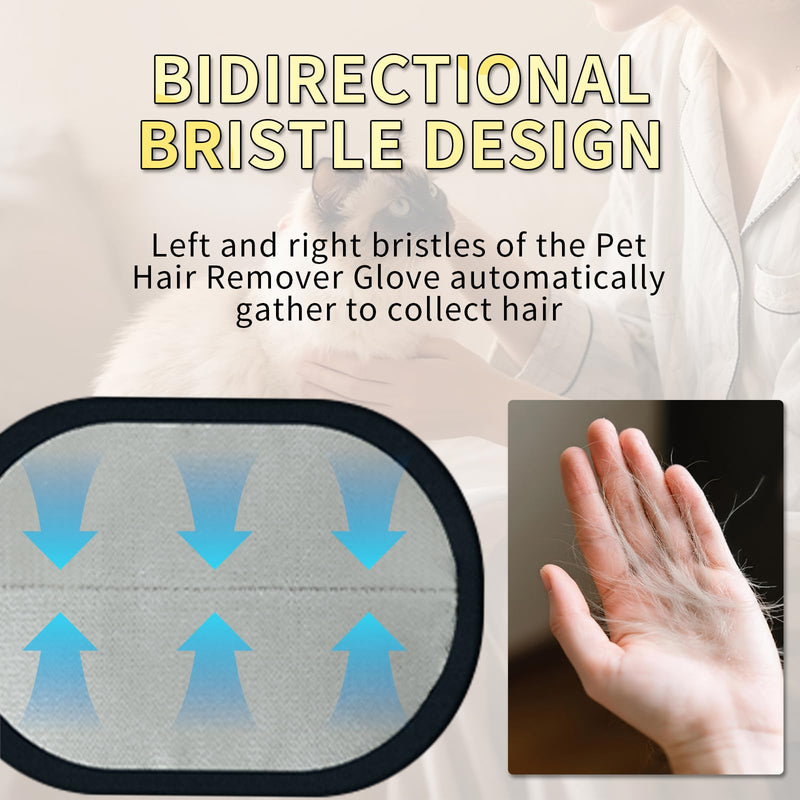 3 Pcs Pet Hair Removal Glove, Electrostatic Pet Hair Removal Gloves, Reusable Cat and Dog Hair Remover, for Couch, Carpet, Furniture, Car, Bedding, Cat Grooming Gloves - PawsPlanet Australia