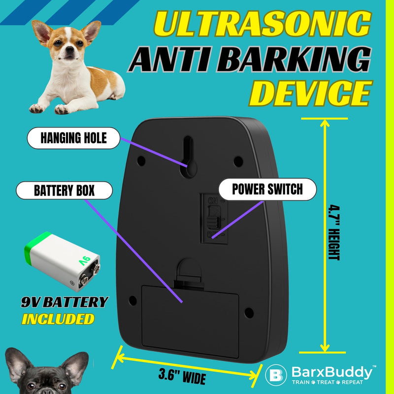 BarkShield Home, Anti Barking Device for Dogs, 66ft Long Range Ultrasonic, Waterproof Dog Bark Deterrent Box for Indoor/Outdoor Use, Safe Bark Collar Alternative Dog Training & Behavior Aid 1 Device - PawsPlanet Australia