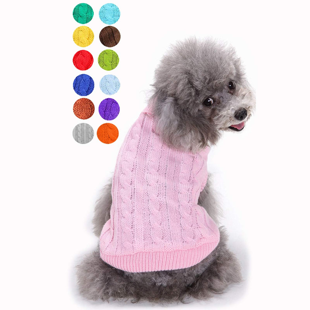 Dog Sweater, Warm Pet Sweaters for Small Dogs Medium Dogs Large Dogs, Cute Knitted Classic Cat Sweater Dog Clothes Coat for Girls Boys Dog Puppy Cat Pink