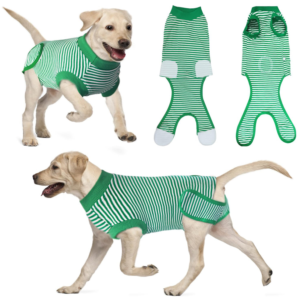 Dog Recovery Suit, After Surgery Wear for Pets Male Female, Professional Dog Onesie for Surgery for Abdominal Wounds Recovery Shirt, Substitute E-Collar & Cone Medium Green