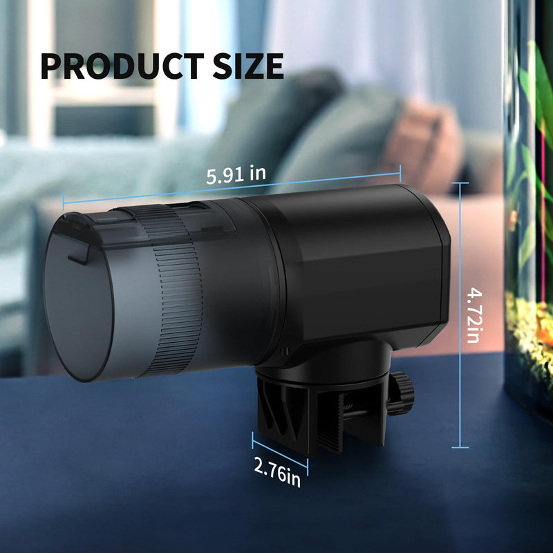Automatic Fish Feeder Dispenser for Aquarium: 200ml Large Capacity Auto Feeders for Small Tank Turtle Betta Koi - Battery Food Feeding Timer for Flakes Pellet Vacation Weekend Day Battery Powered Design - PawsPlanet Australia
