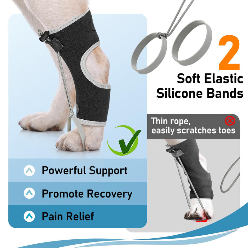 Supet Knuckling Brace for Dogs, Comfortable Foot Splint, Ankle Brace Back Leg for Toe Dragging Cause by Myelopathy, Sciatic Nerve Insufficiency & Herniated Disc, Black S