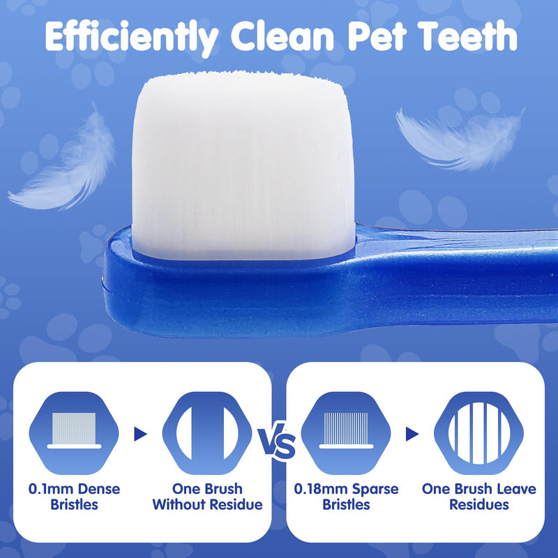 Dog Toothbrush Small Breed, 3 PCS Ultra Soft & Mini Head | Soft Pet Toothbrush, Curved Handle, Gentle Dental Brush, For Yorkie Chihuahua Puppies & Kittens