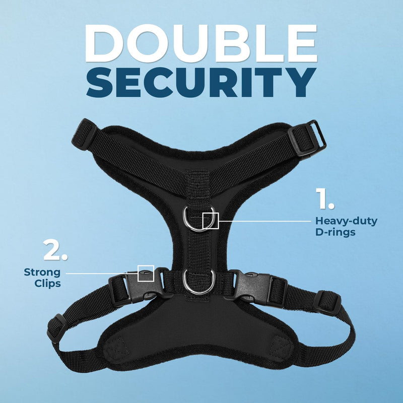 Voyager Step-in Lock Pet Harness - All Weather Mesh, Adjustable Step in Harness for Cats and Dogs by Best Pet Supplies - Black, XS (Pack of 2) - PawsPlanet Australia
