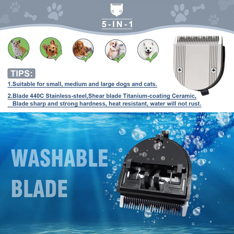 Adjustable 5-in-1 Fine Blade for Animals, Cutting Length 0.7-3 mm, Compatible with Wahl Arco, Bravura, Chromado, Creativa, Figura and Motion (3 Packs) 3 Packs