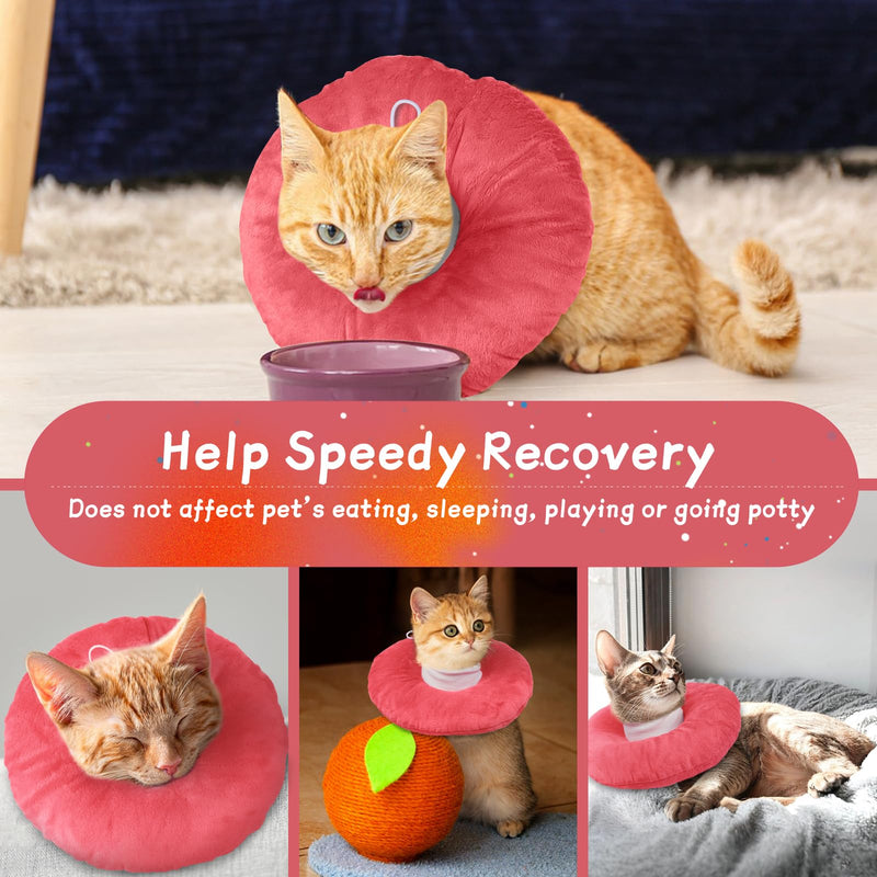 Cat Recovery Collar, Neck Cone Kitten Cone Collar Soft to Stop Licking after Surgery Cat Doughnut CollarAnti-Licking(Pink, M) Pink
