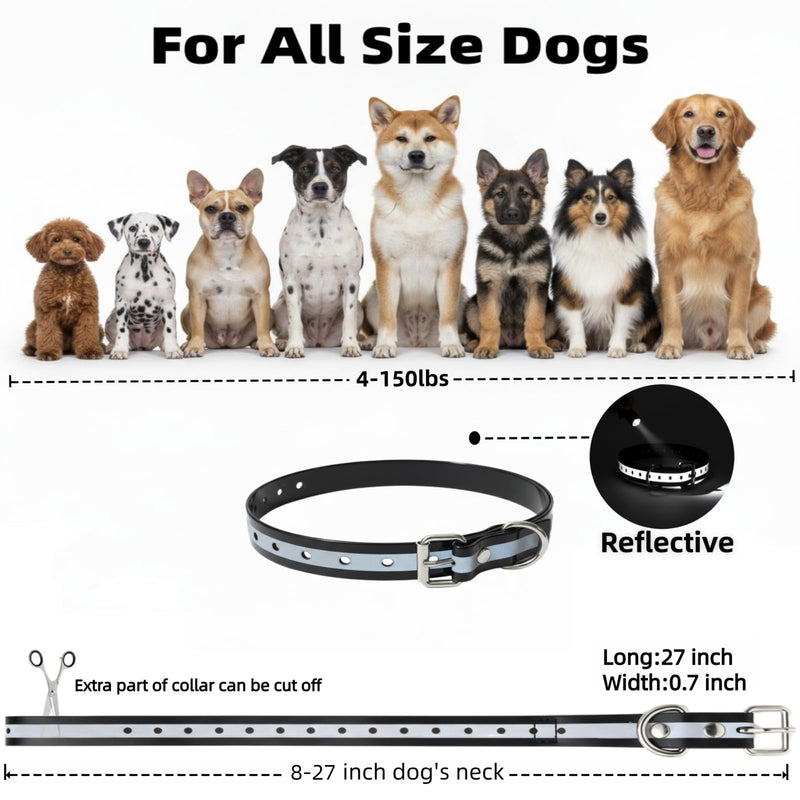 Dog Collar Strap for Most of Electronic Training Shock Collar Receivers-Adjustable Durable Waterproof Odorless 3/4 Inch Collar Replacement for Barking Fence-Pet TPU Collar Strap - Black Black TPU - PawsPlanet Australia