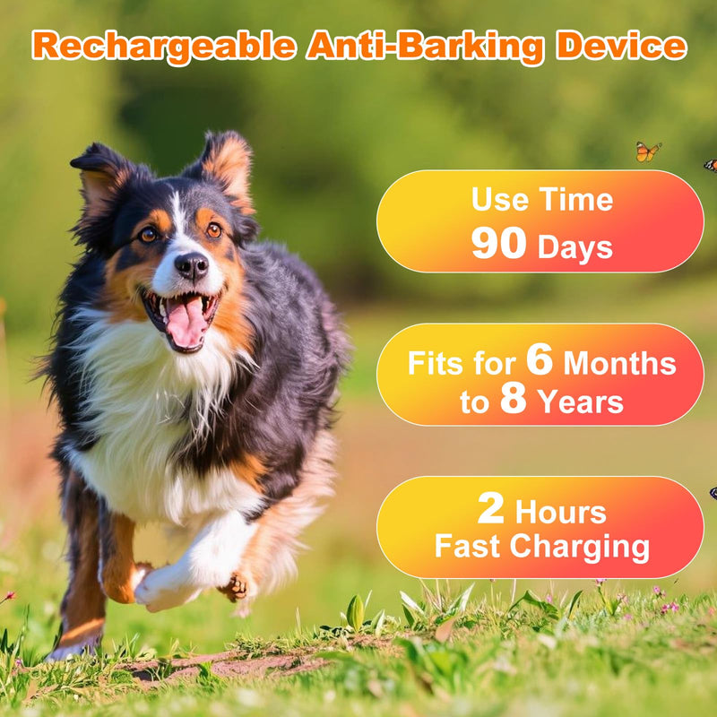 Dog Bark Deterrent Device, 2025 Anti Barking Device for Dogs 2X Ultrasonic to Stop Barking Neighbors Dog, 5 Adjustable Modes Up to Dogs 50ft Long Range, Bark Control Indoor Outdoor with Flashlight 2X Orange - PawsPlanet Australia
