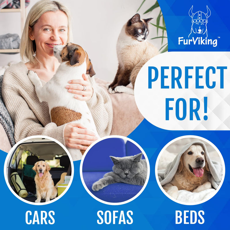 Pet Hair Remover - Dog Fur Remover Tool - Lightweight, Compact Cat Dog Hair Cleaner for Car, Bed, Couch - Portable Pet Shedding Removal Tool for Home Surfaces, Portable Carpet Scraper - PawsPlanet Australia