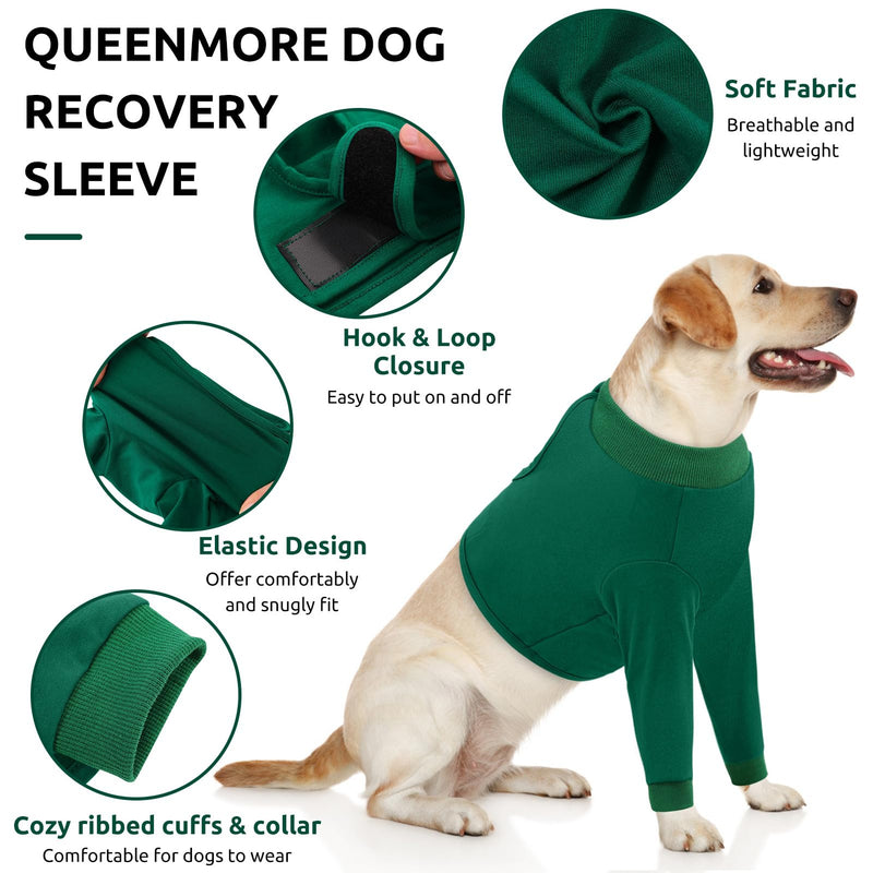 Queenmore Dog Surgery Recovery Sleeve for Front, Breathable Dog Recovery Sleeves After Surgery, Cozy Dog Elbow Protector After Surgery, Alternative to Cone of Shame, Green, XL X-Large - PawsPlanet Australia