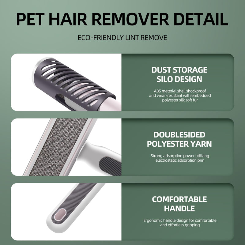 Dog Brush Set - 2-in-1 Double-Sided Slicker Brush for Dogs | Dog Brush for Shedding & Long/Short Haired Dogs, Fur Remover Roller for Efficient Cleanup, Shedding Solution for Multi-Pet Homes（3PCS） - PawsPlanet Australia