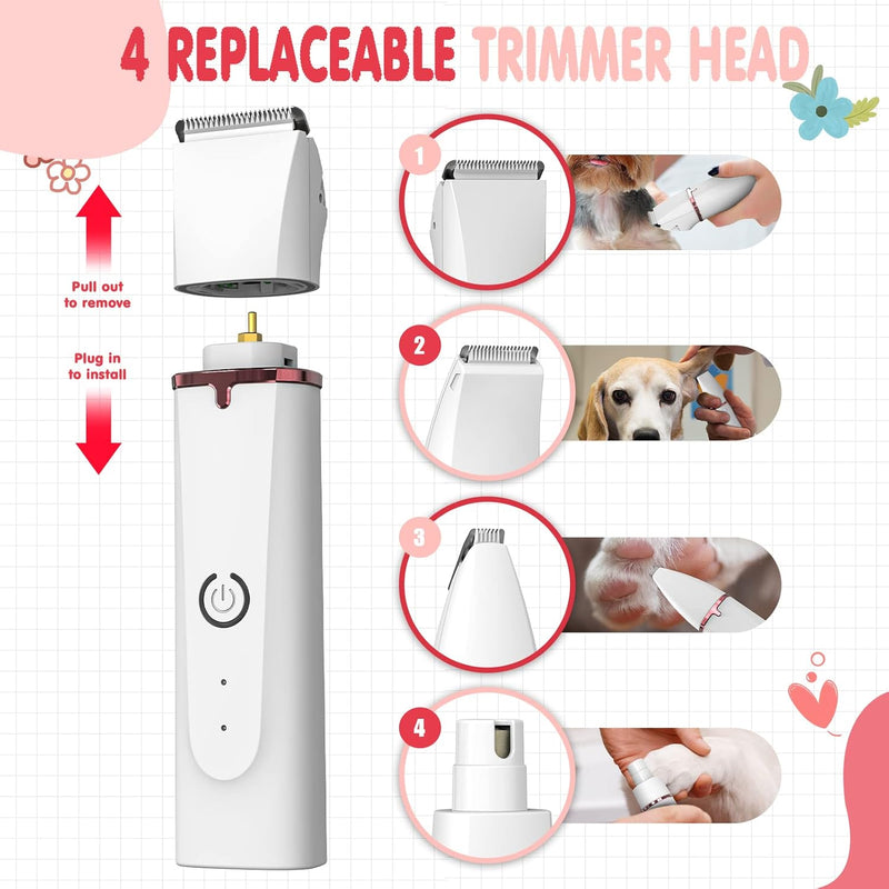 Cat Grooming Clippers Kit for Matted Hair, Bautrium 3 in 1 Electric Pet Hair Trimmer for Thick Hair, Heavy Coat Butt Shaver Cordless Cat Razor Claw Fur Trimmer for Dogs and Other Small Animals at Home - PawsPlanet Australia
