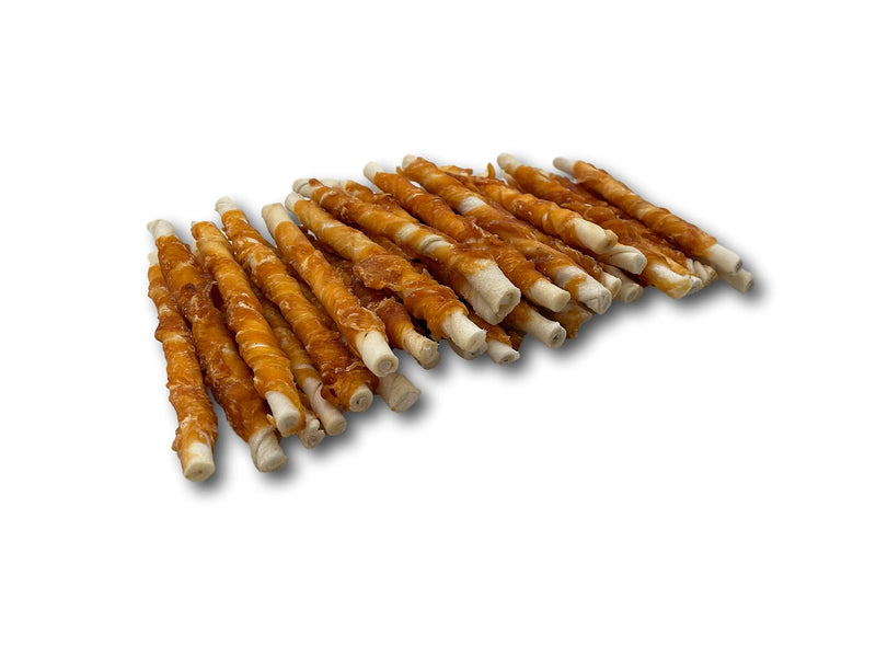 Top Dog Chews - All Natural Chicken Wrapped Rawhide Dog Twists (50 Pack), Natural Chew Sticks for Healthy Teeth and Happy Dogs, Delicious Dog Treats for Canine Dental Care 1 Count (Pack of 50) 50.0 - PawsPlanet Australia